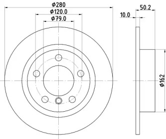 HELLA PAGID 8dd355123001 -  Диск тормозной
